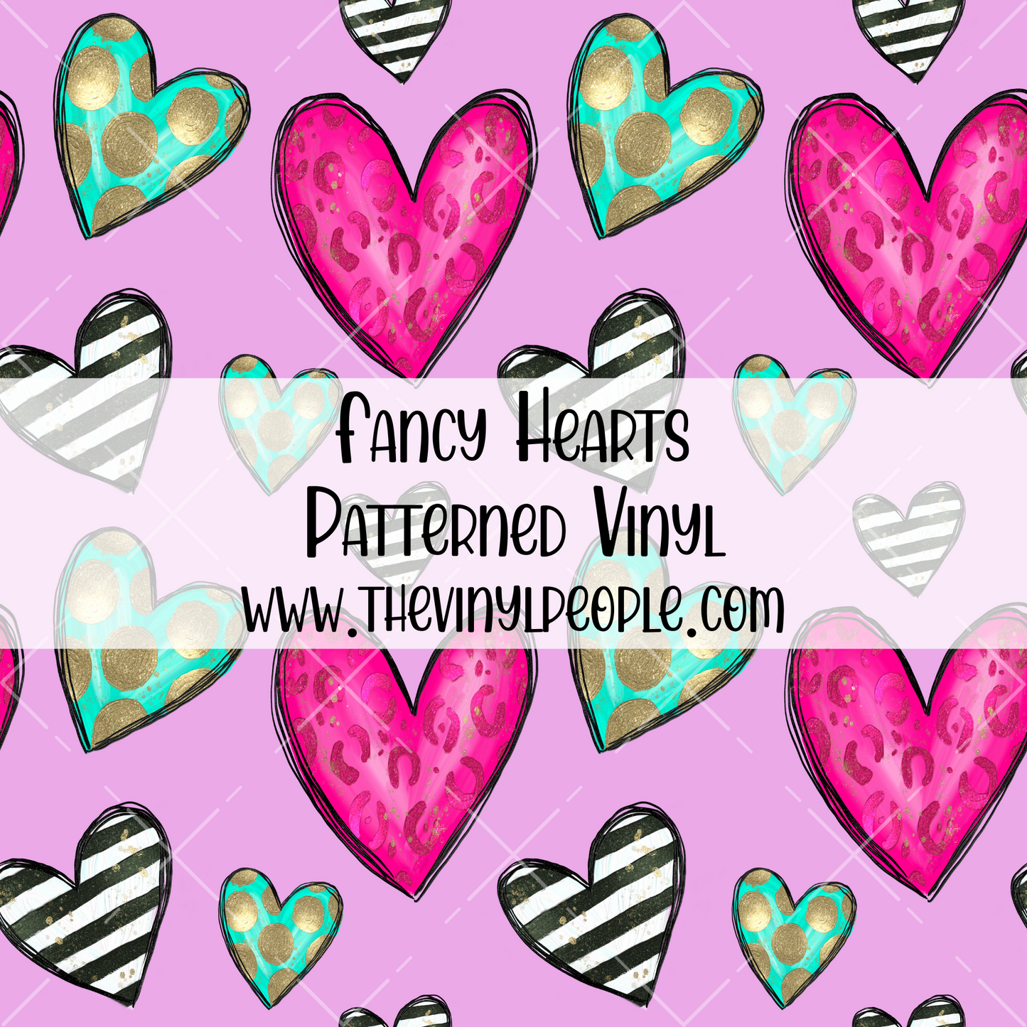 Fancy Hearts Patterned Vinyl