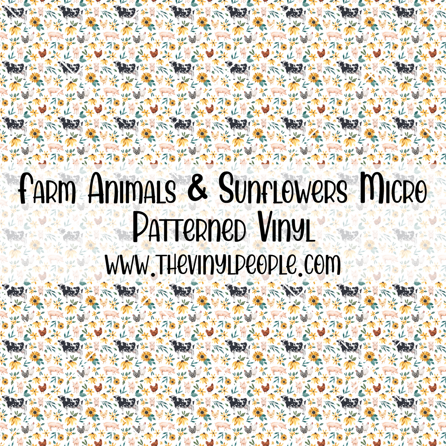 Farm Animals & Sunflowers Patterned Vinyl