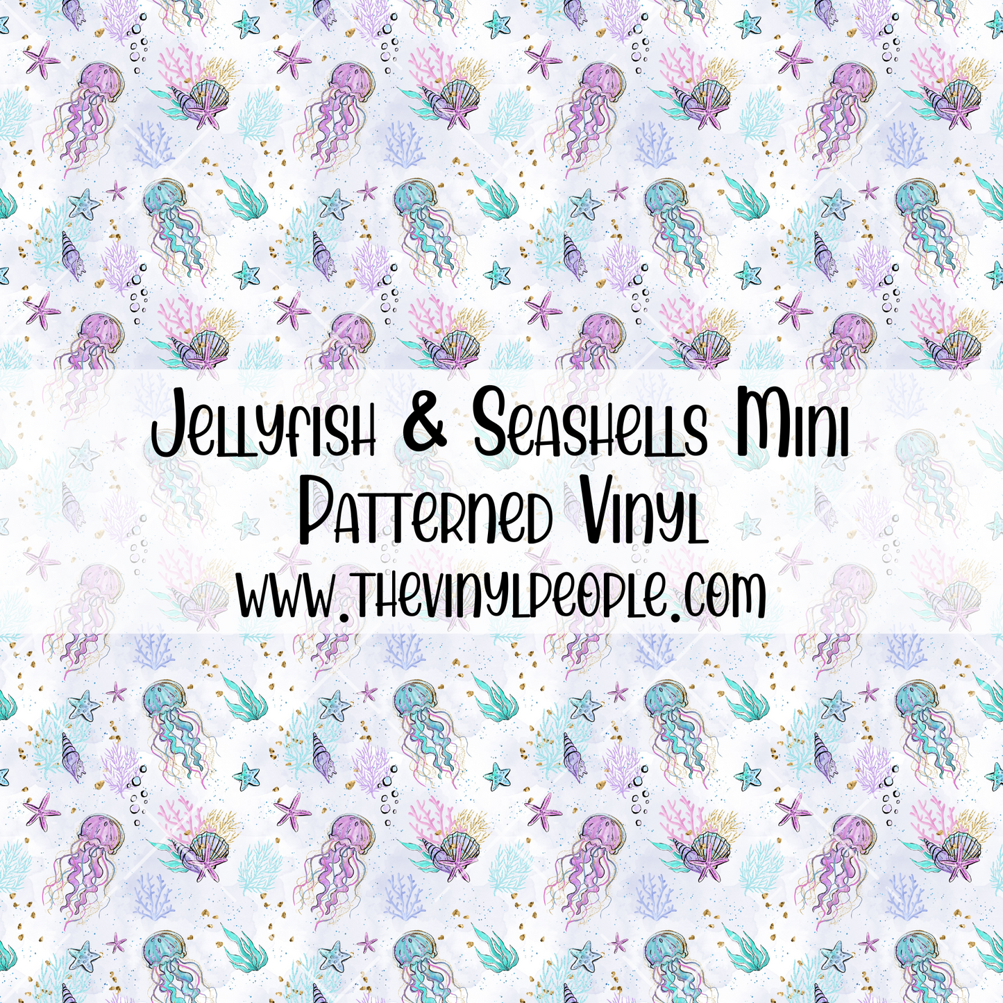 Jellyfish & Seashells Patterned Vinyl