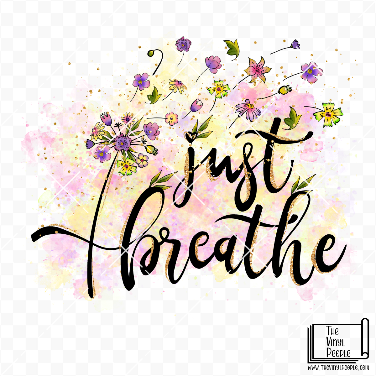 Just Breathe Floral Vinyl Decal
