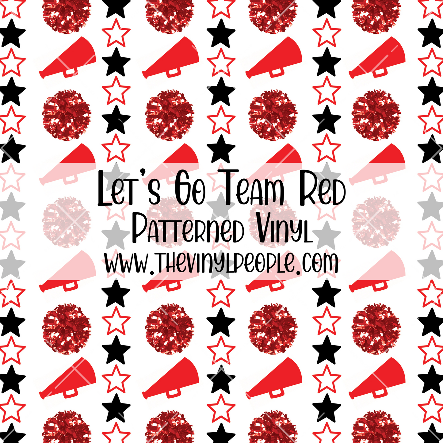 Let's Go Team Red Patterned Vinyl