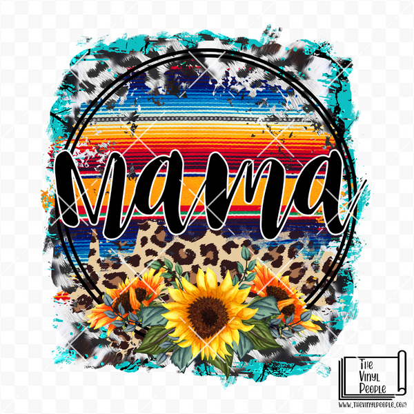 Mama Serape Sunflower Vinyl Decal