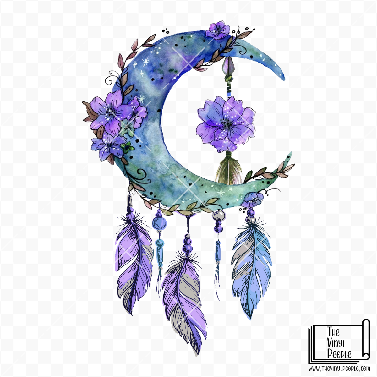 Moon Floral Dreamcatcher Vinyl Decal