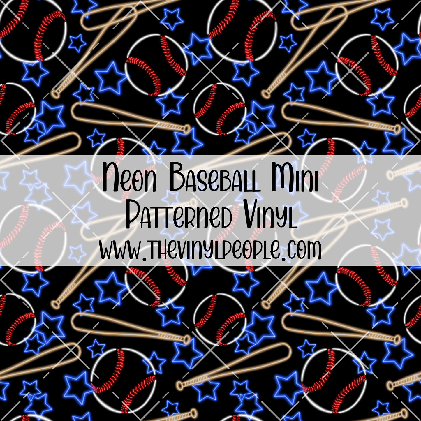 Neon Baseball Patterned Vinyl