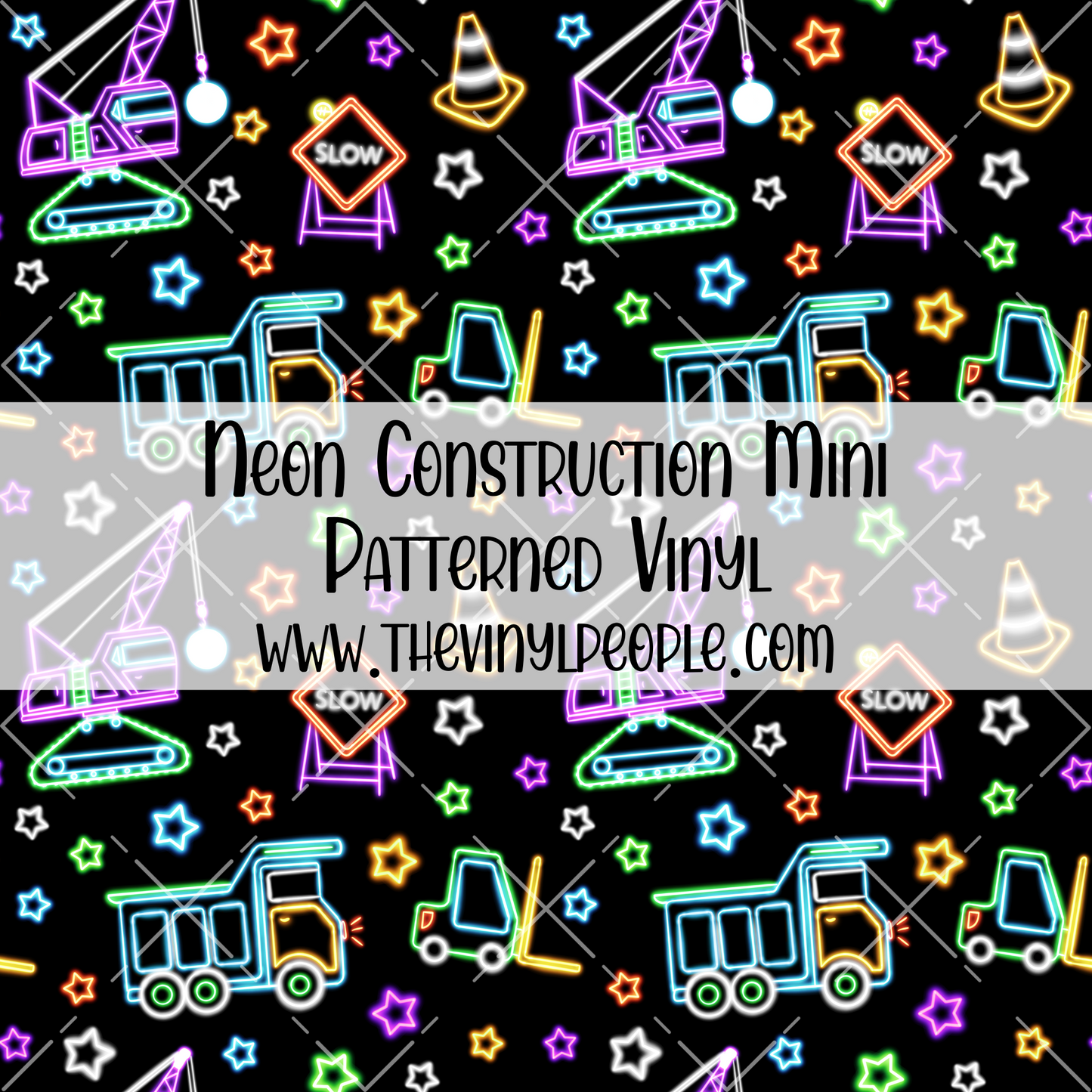 Neon Construction Patterned Vinyl
