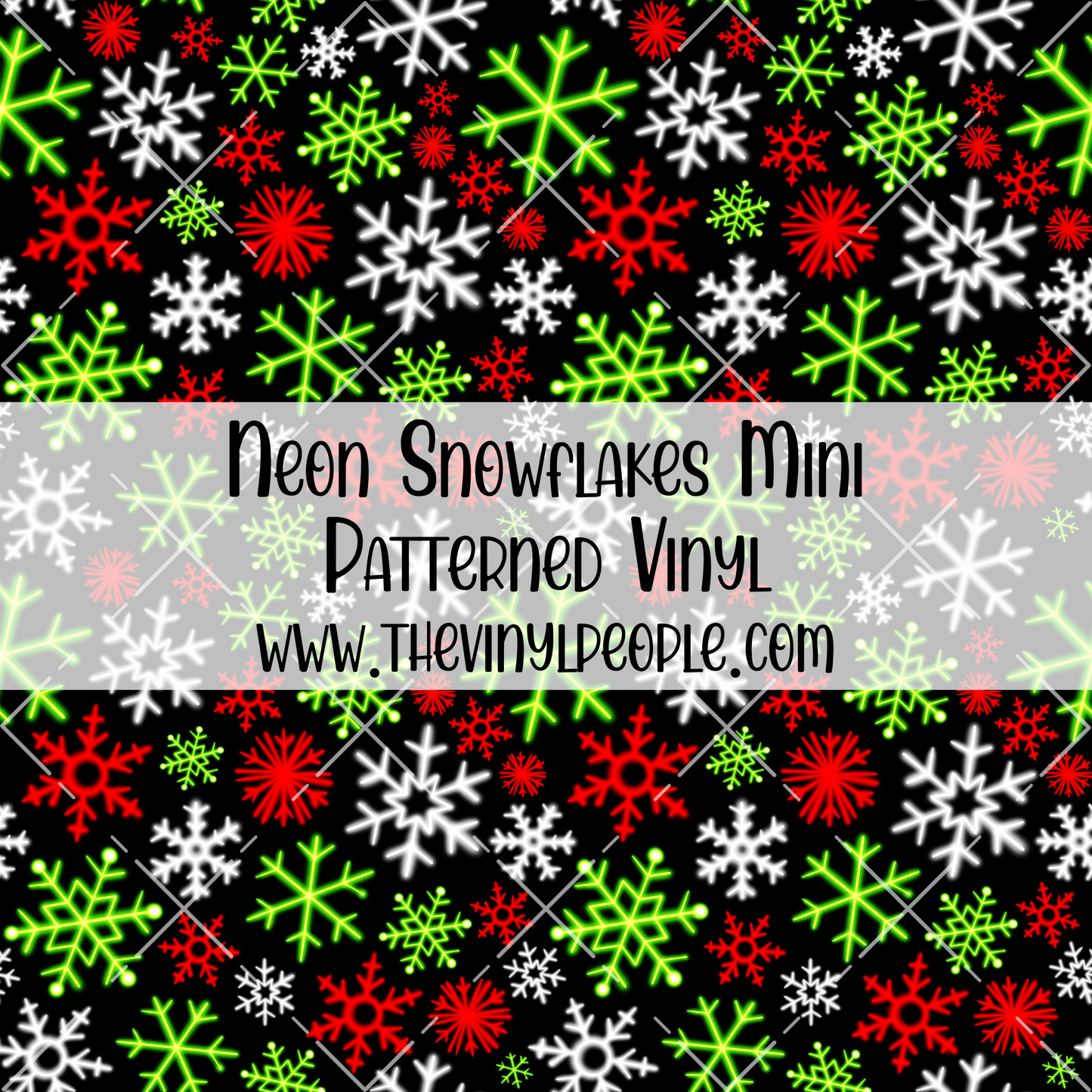 Neon Snowflakes Patterned Vinyl