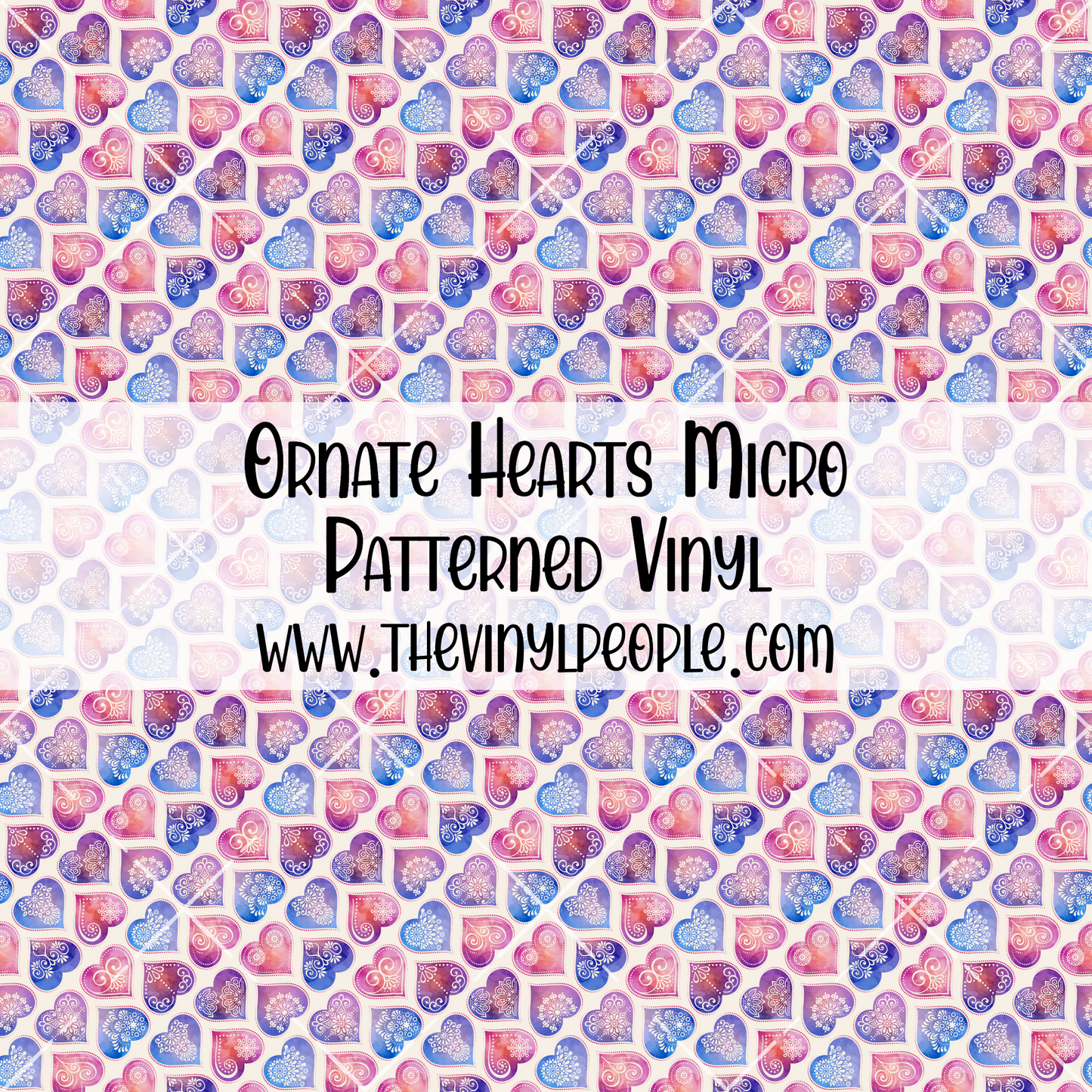 Ornate Hearts Patterned Vinyl