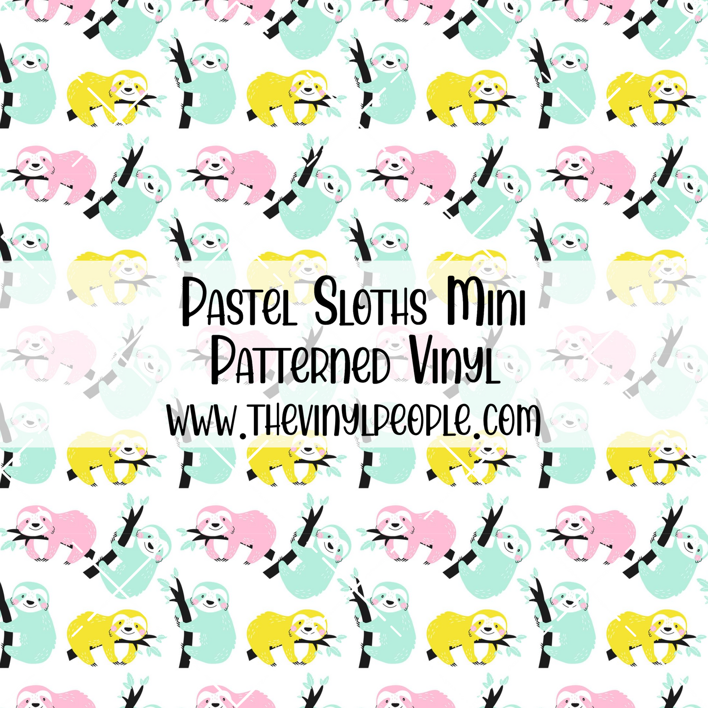 Pastel Sloths Patterned Vinyl
