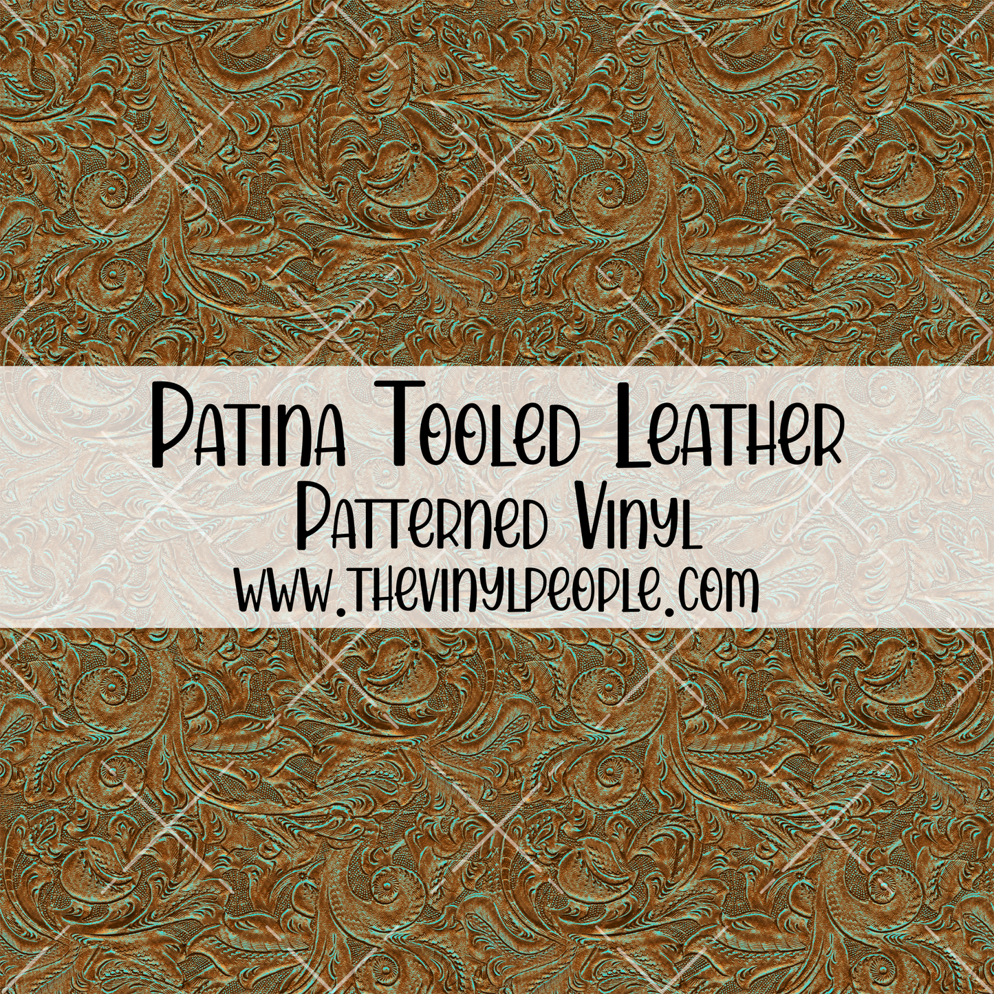 Patina Tooled Leather Patterned Vinyl