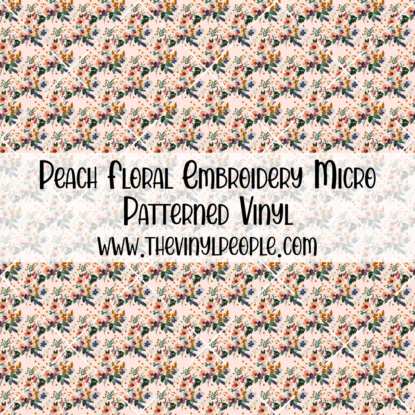 Peach Floral Embroidery Patterned Vinyl
