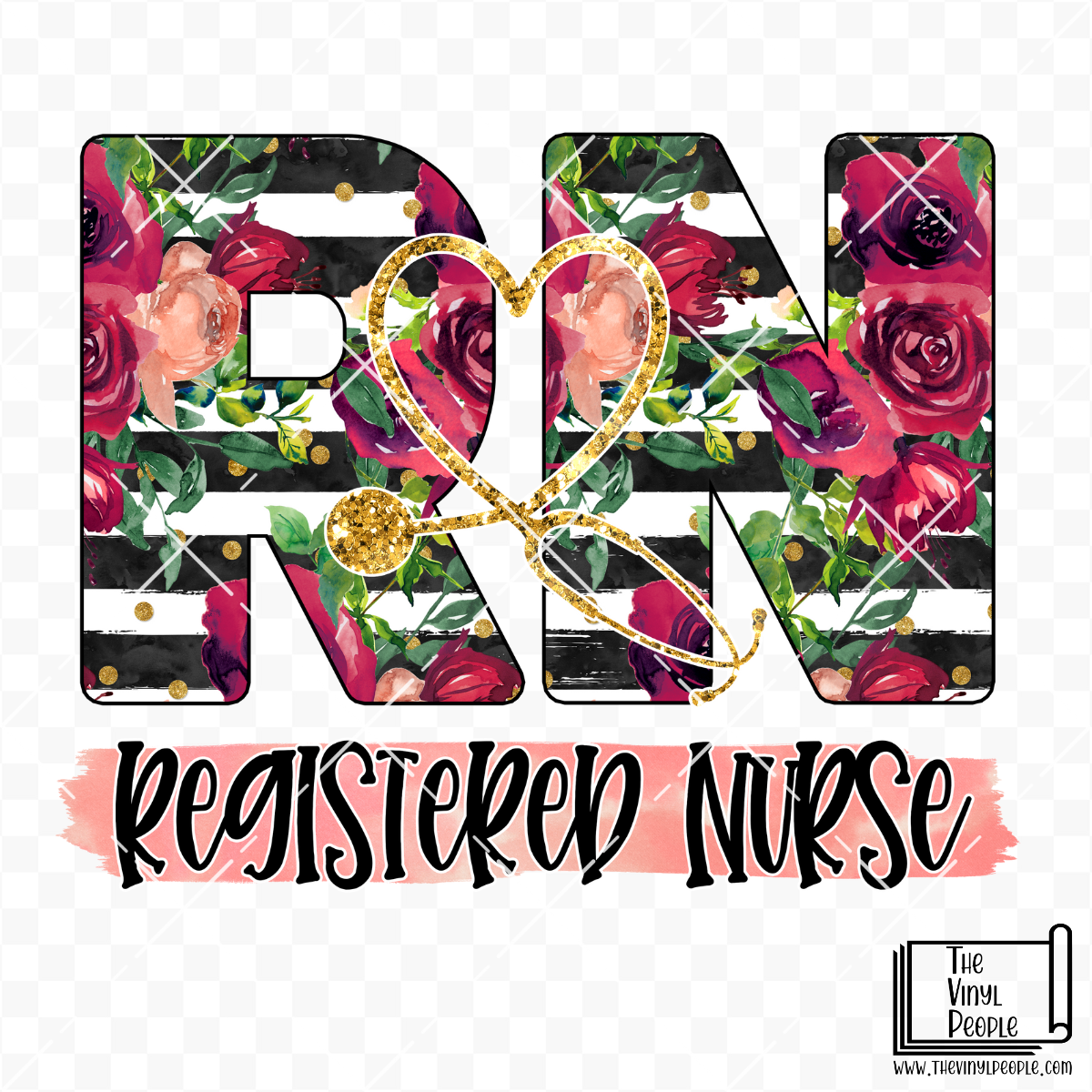 RN Roses & Stripes Vinyl Decal