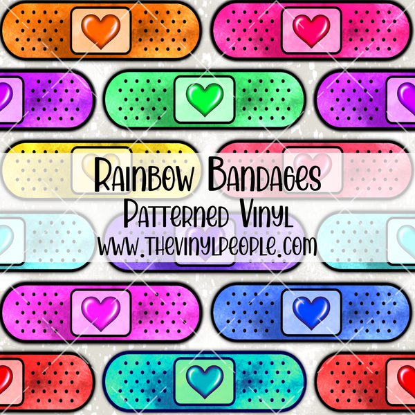 Rainbow Bandages Patterned Vinyl