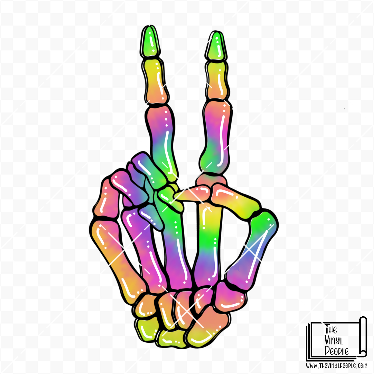Rainbow Skelly Peace Vinyl Decal