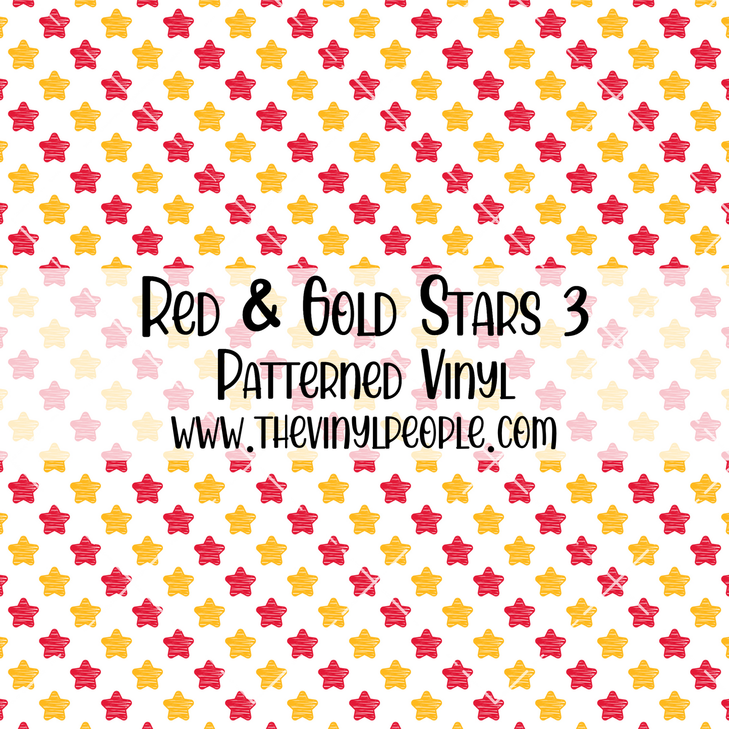 Red & Gold Stars Patterned Vinyl