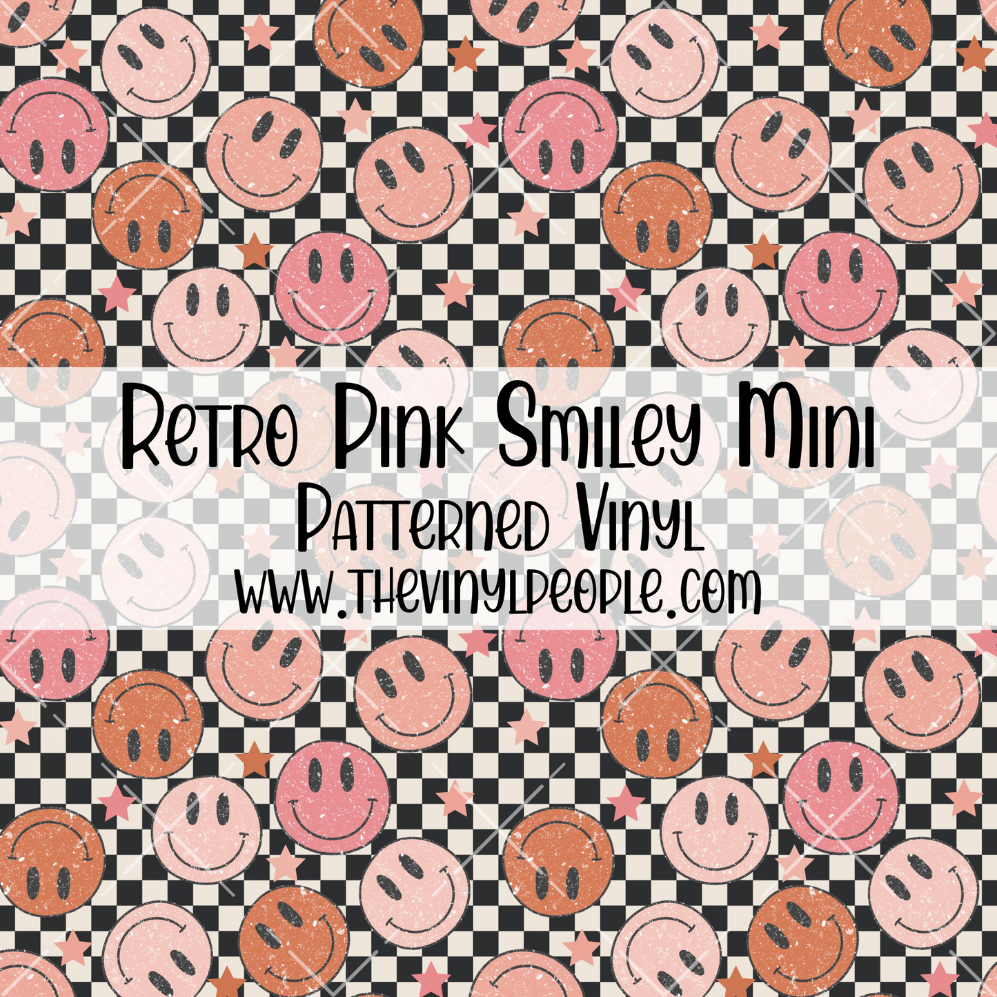 Retro Pink Smiley Patterned Vinyl