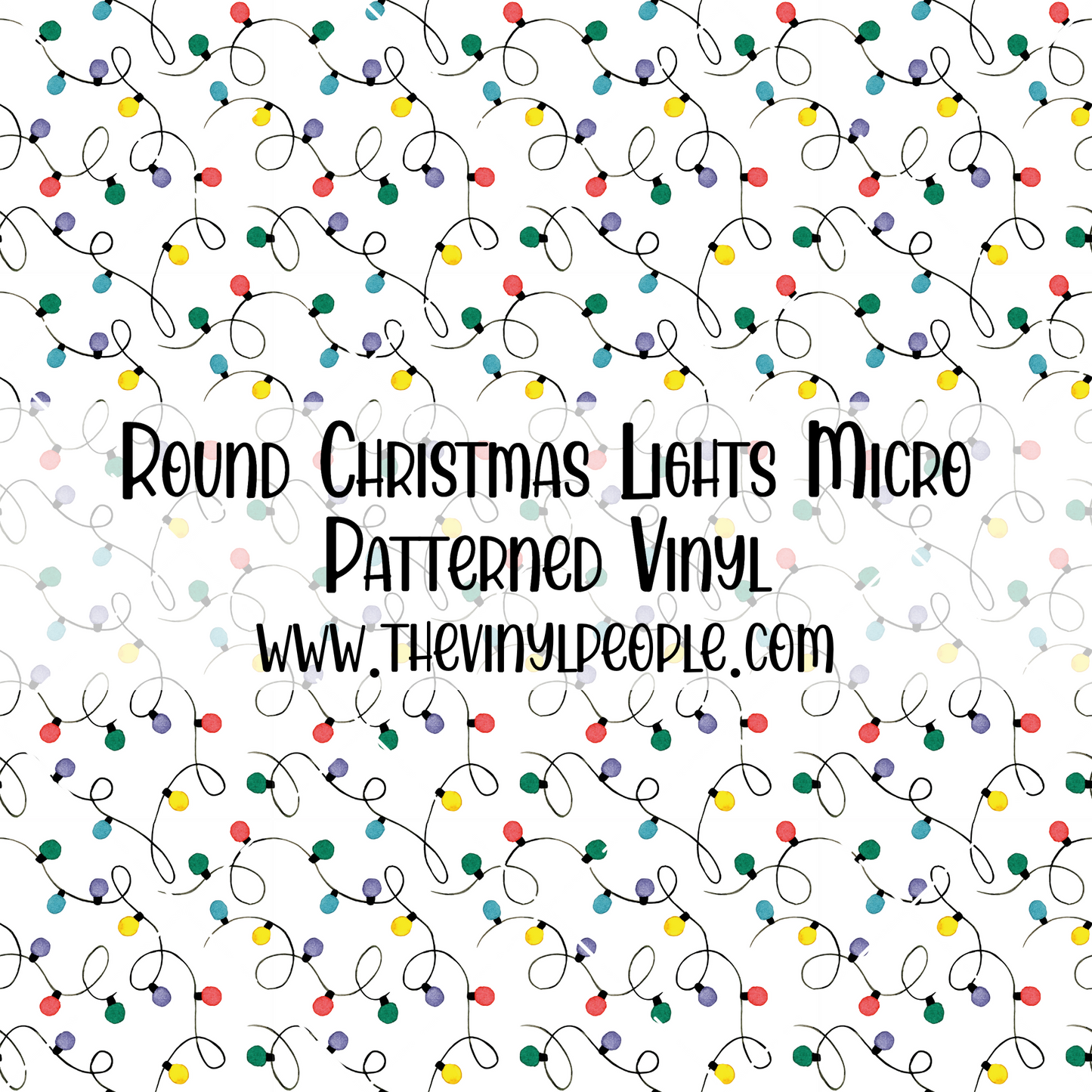 Round Christmas Lights Patterned Vinyl