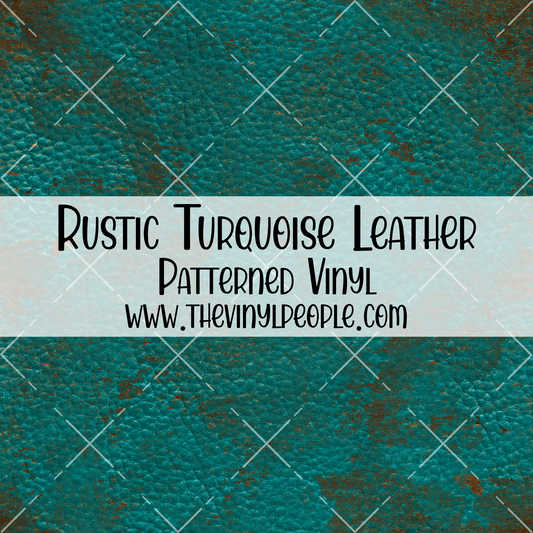 Rustic Turquoise Leather Patterned Vinyl