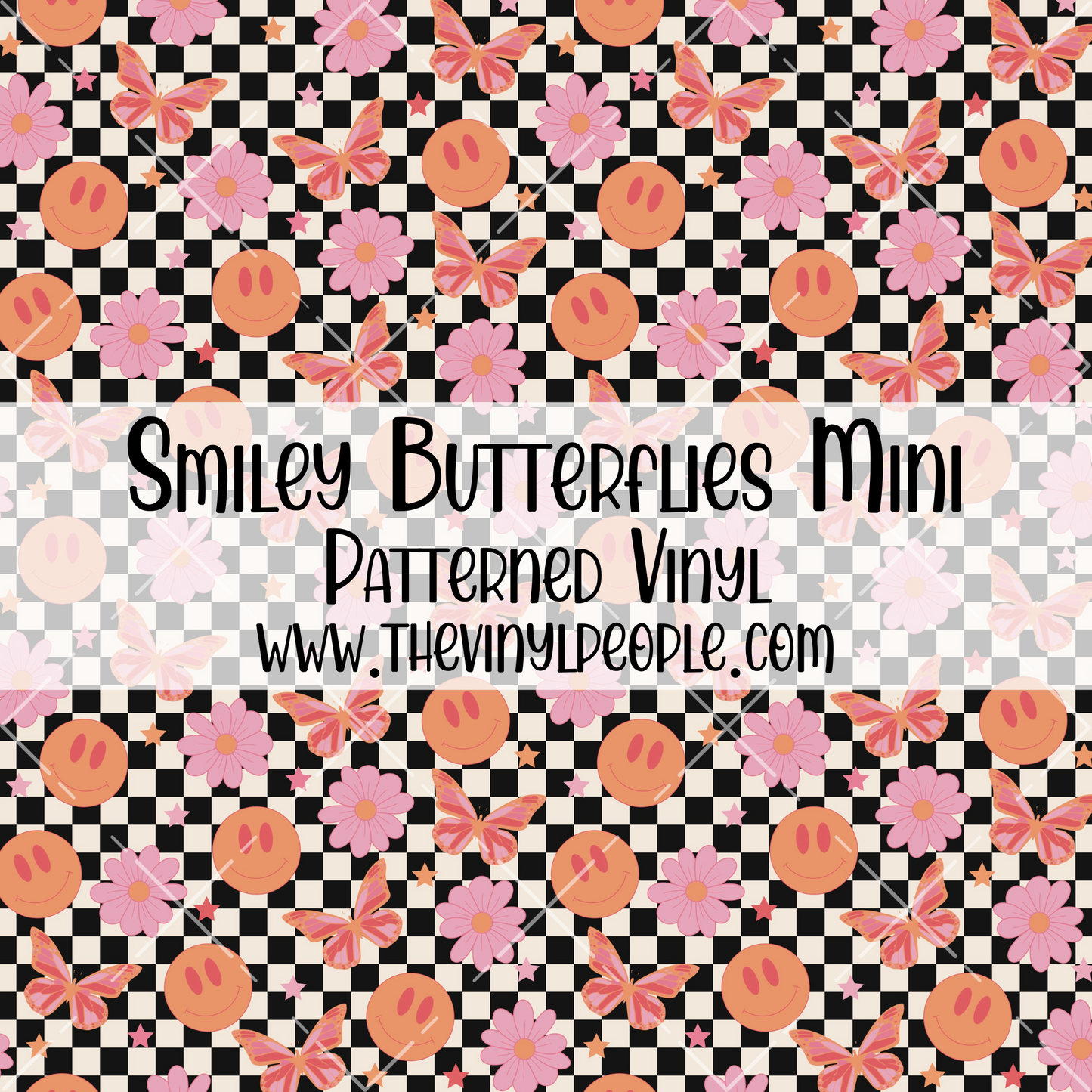 Smiley Butterflies Patterned Vinyl