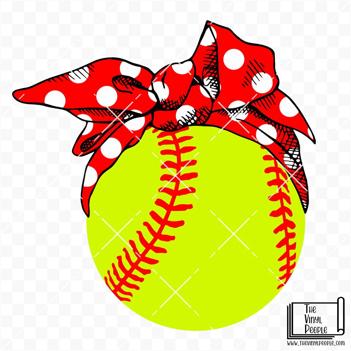 Softball Knot Bow Vinyl Decal