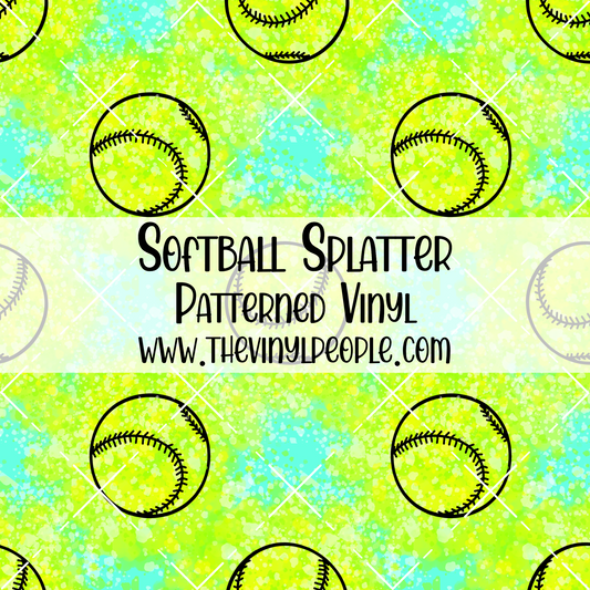 Softball Splatter Patterned Vinyl