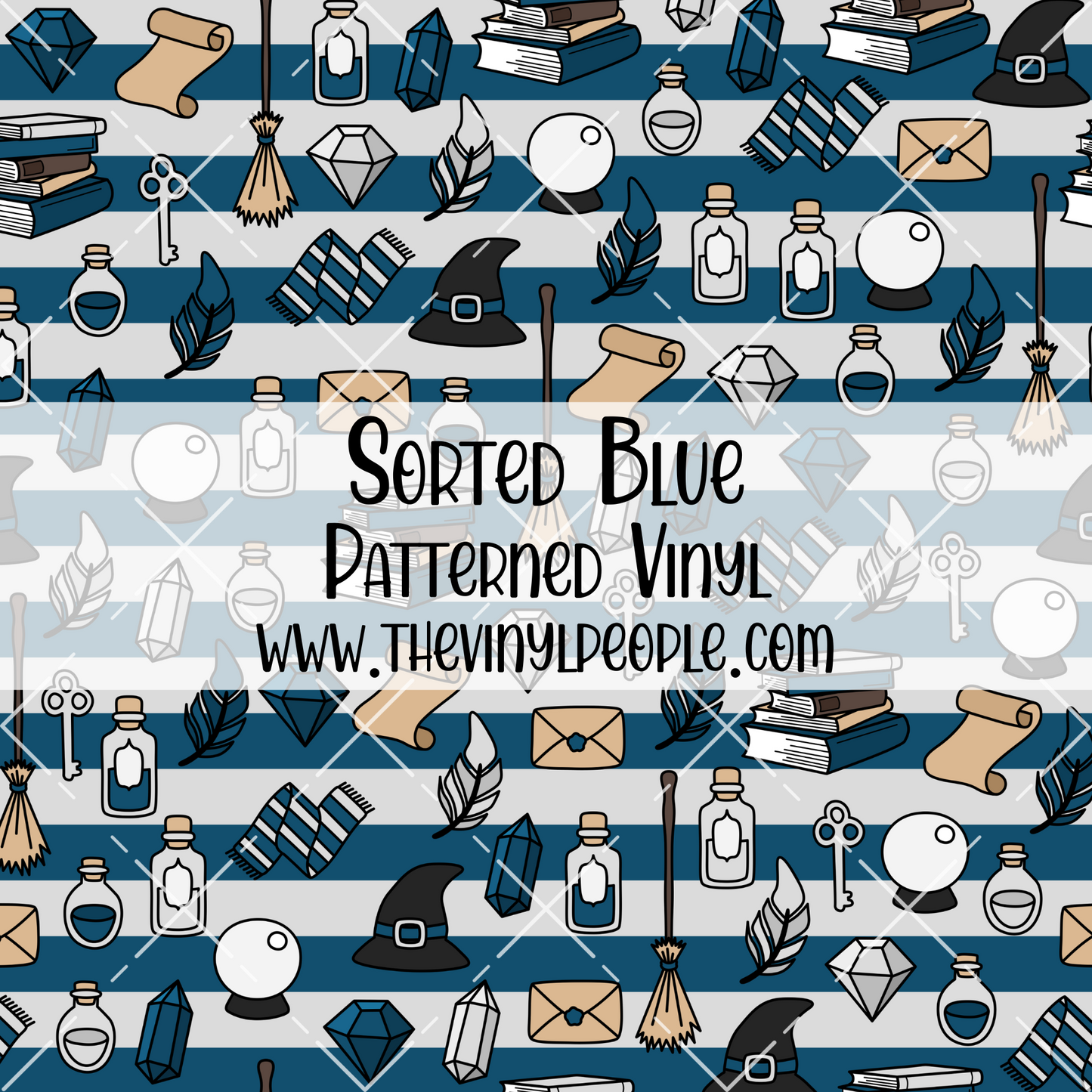 Sorted Blue Patterned Vinyl