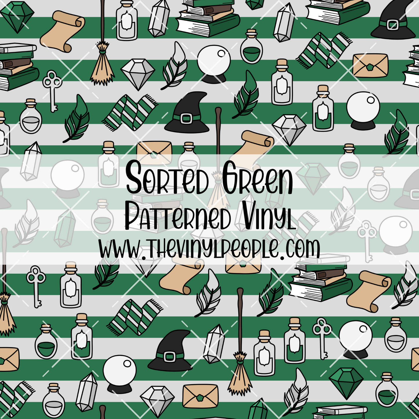 Sorted Green Patterned Vinyl