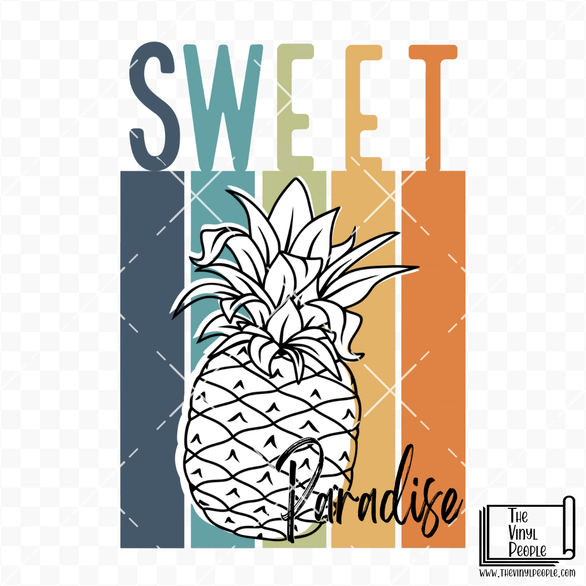 Sweet Paradise Pineapple Vinyl Decal