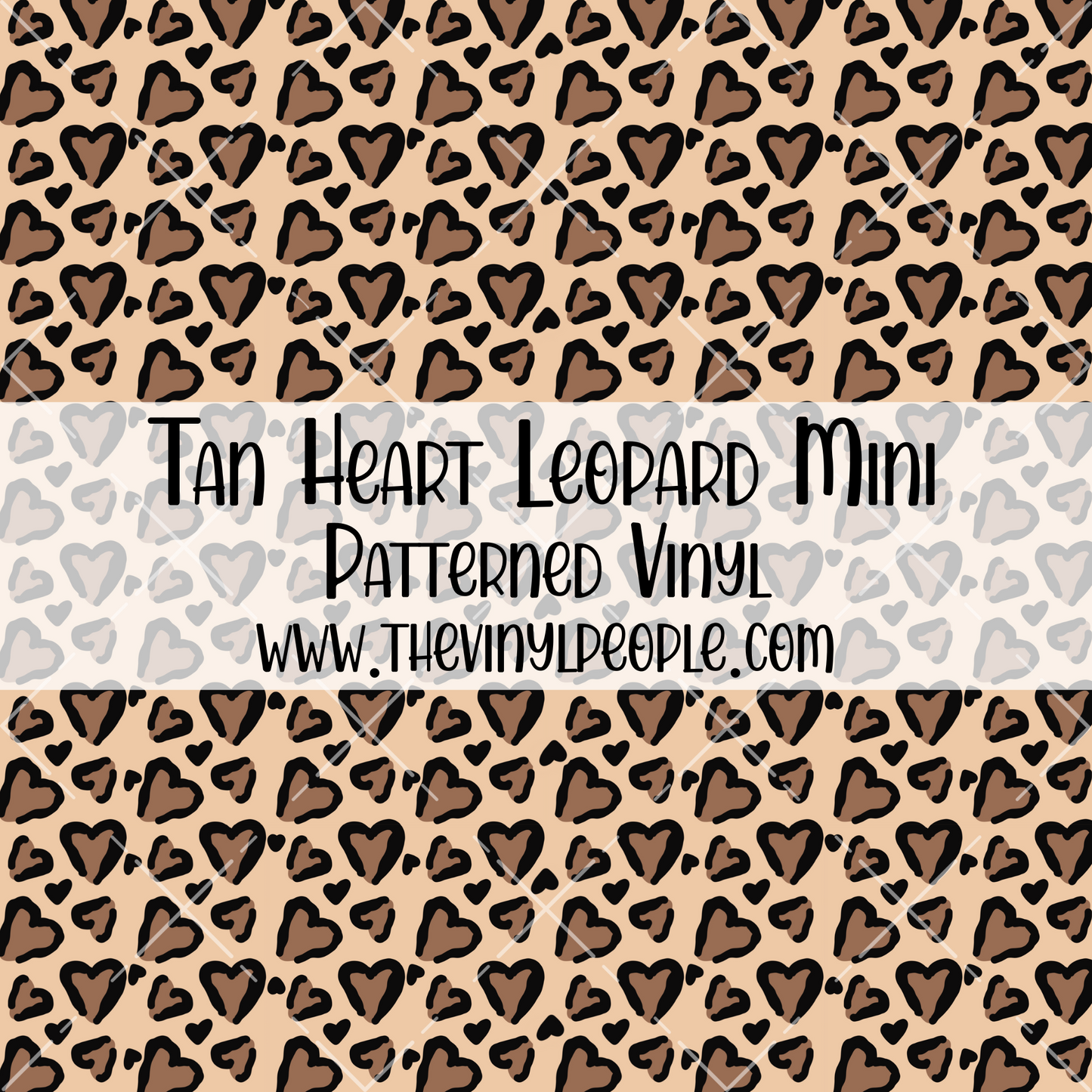 Tan Heart Leopard Patterned Vinyl
