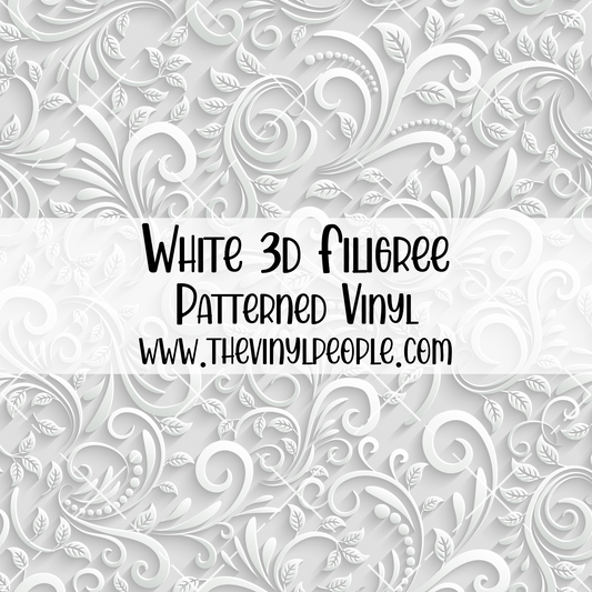 White 3D Filigree Patterned Vinyl