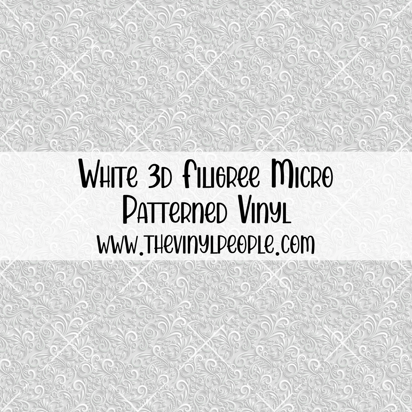 White 3D Filigree Patterned Vinyl