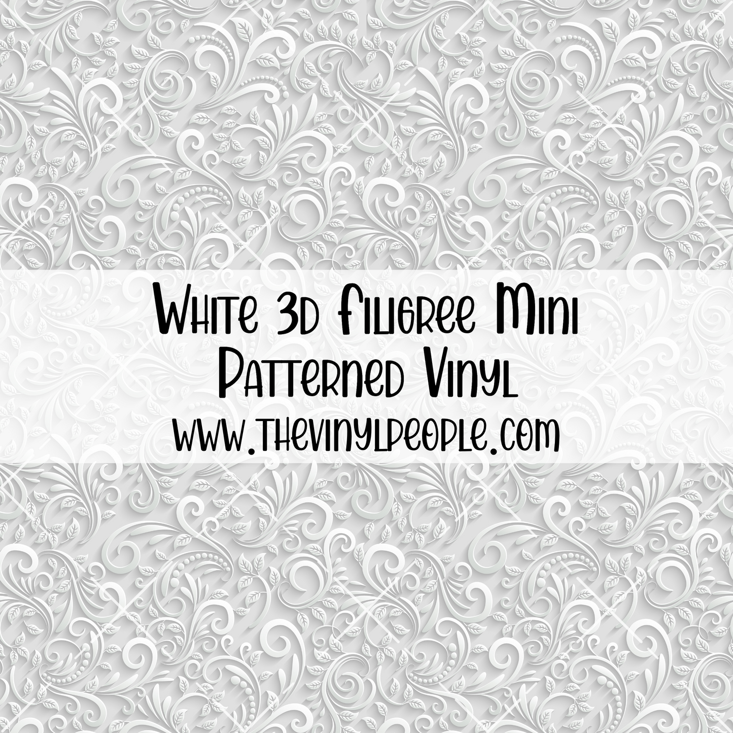 White 3D Filigree Patterned Vinyl