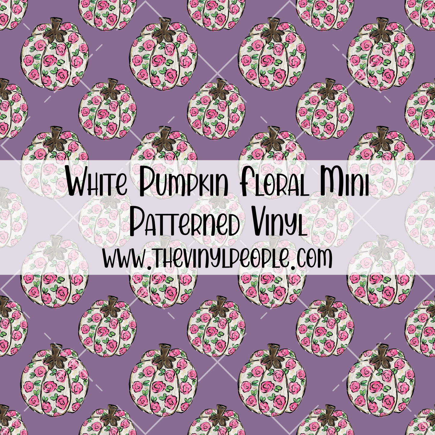 White Pumpkin Floral Patterned Vinyl