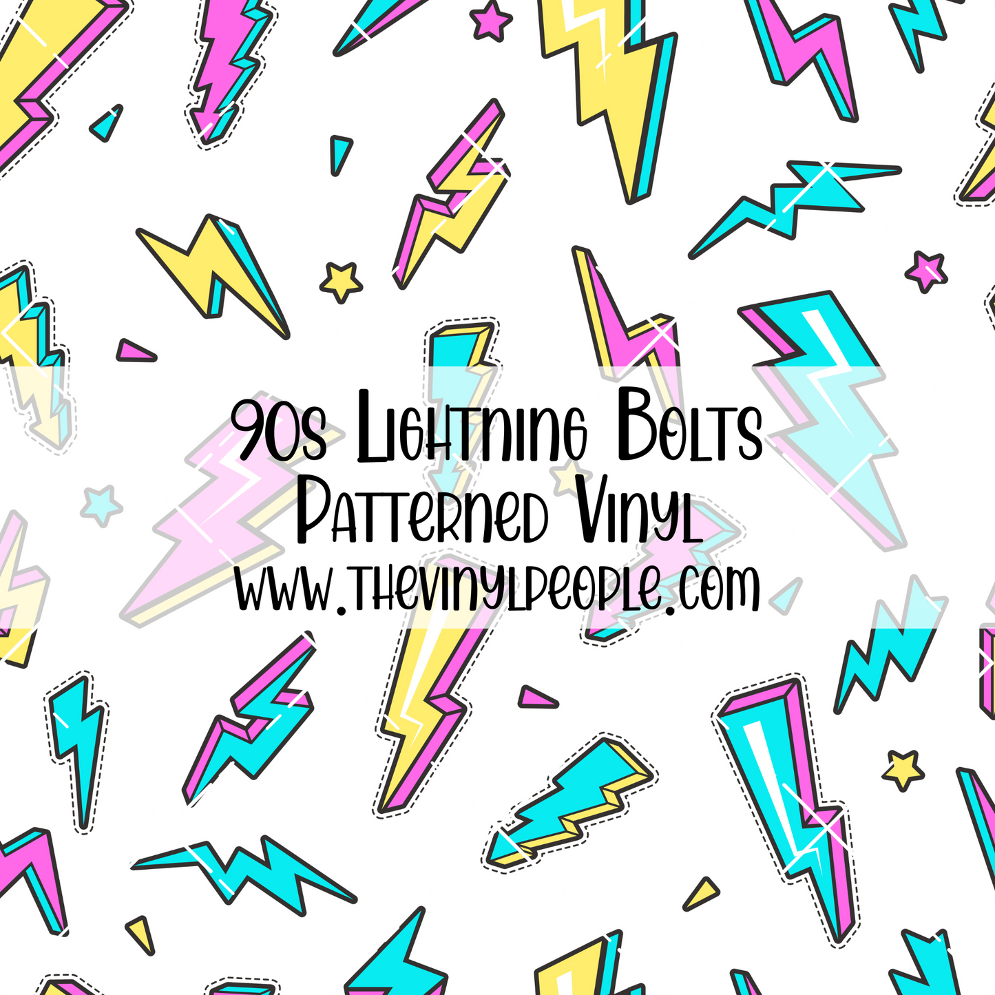 90s Lightning Bolts Patterned Vinyl