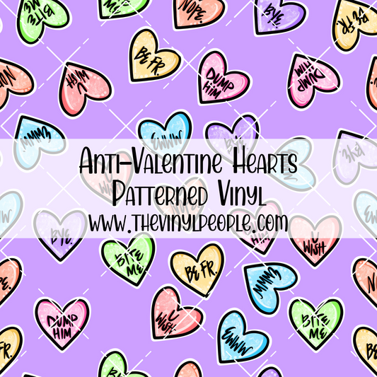 Anti-Valentine Hearts Patterned Vinyl