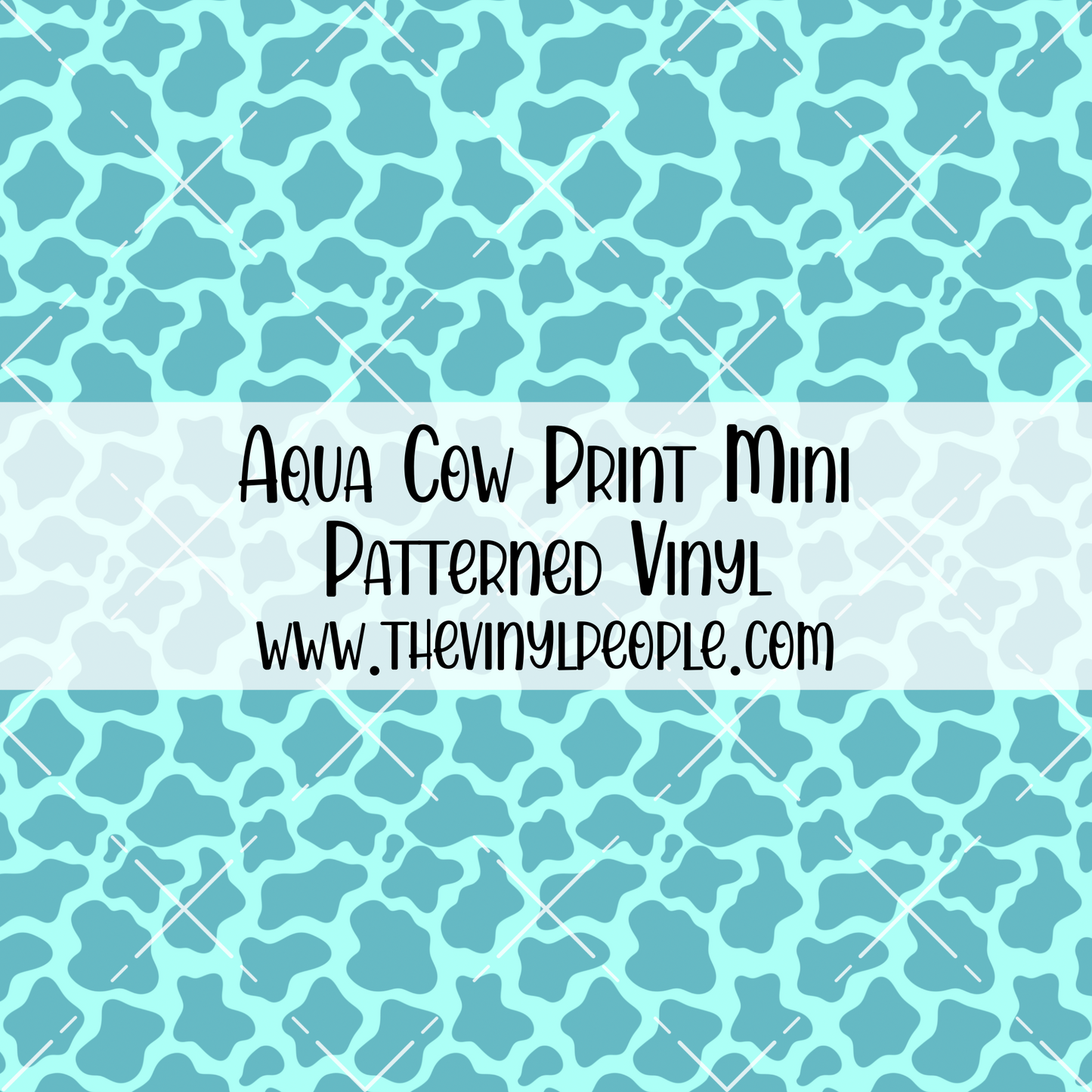 Aqua Cow Print Patterned Vinyl