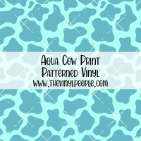 Aqua Cow Print Patterned Vinyl