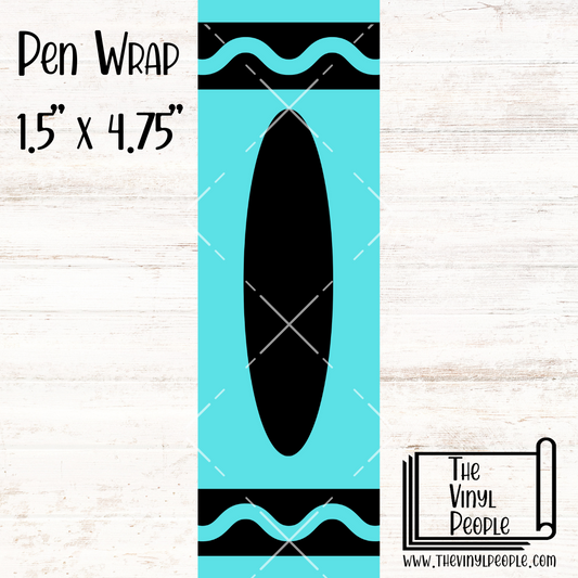 Aqua Crayon Pen Wrap