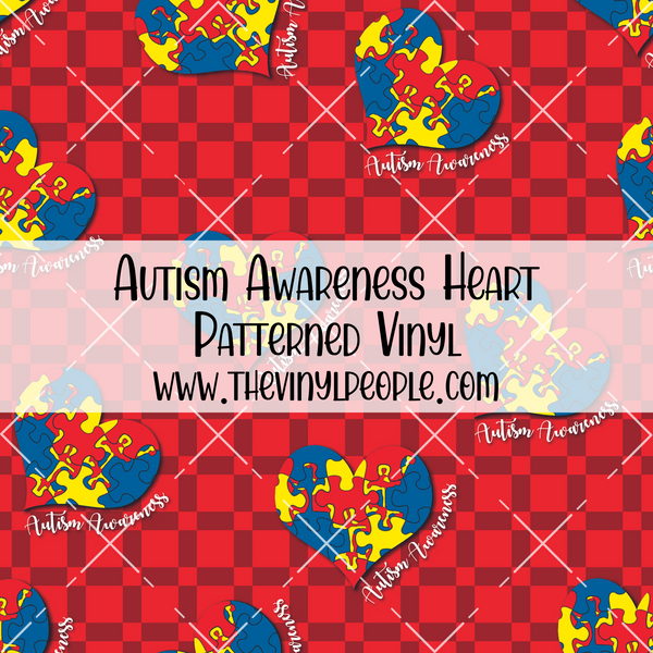 Autism Awareness Heart Patterned Vinyl