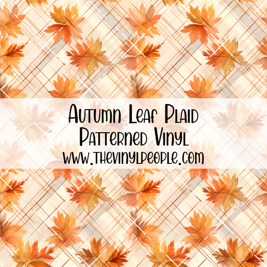 Autumn Leaf Plaid Patterned Vinyl
