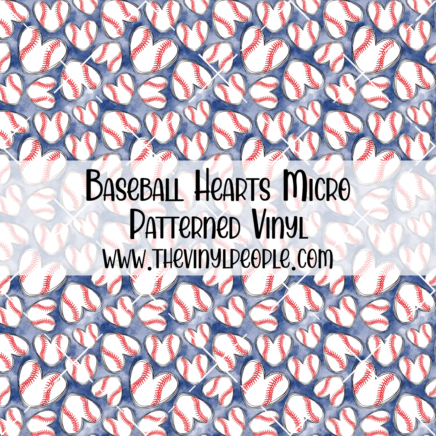 Baseball Hearts Patterned Vinyl