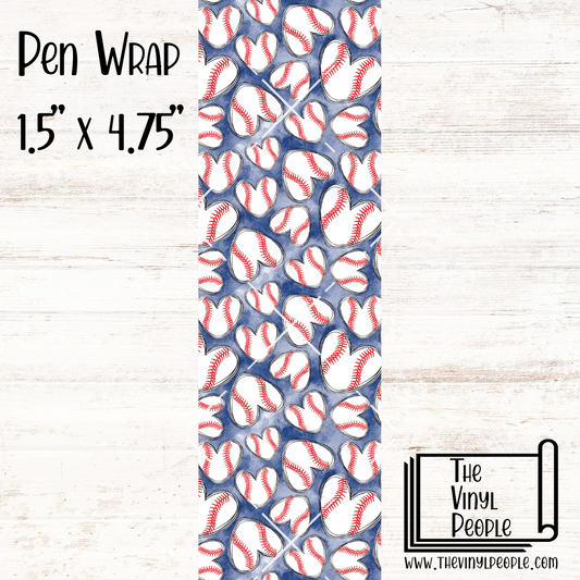 Baseball Hearts Pen Wrap