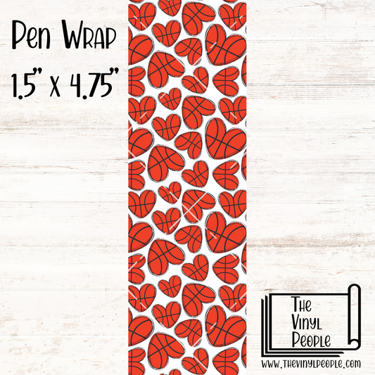 Basketball Hearts Pen Wrap