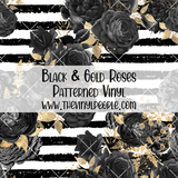 Black & Gold Roses Patterned Vinyl