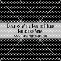 Black & White Hearts Patterned Vinyl