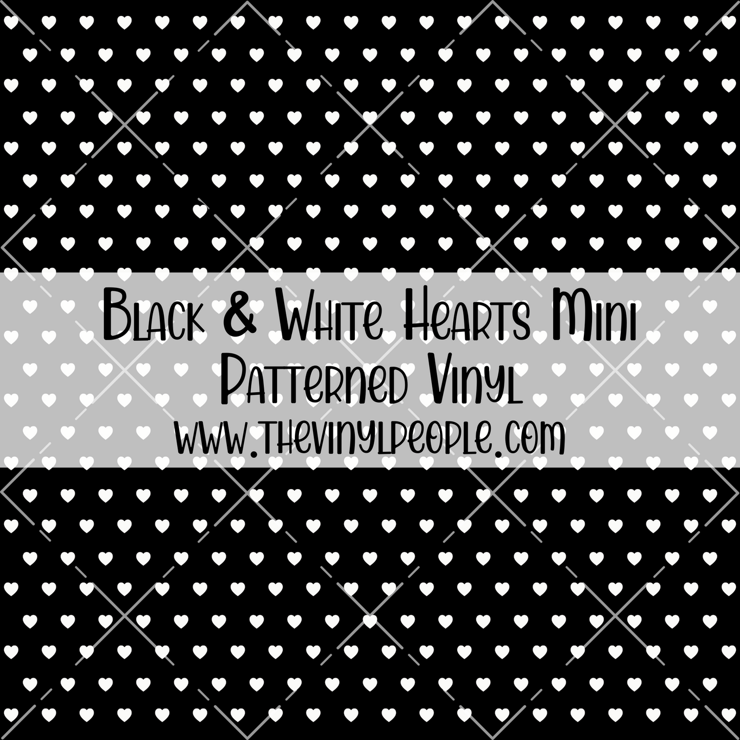 Black & White Hearts Patterned Vinyl