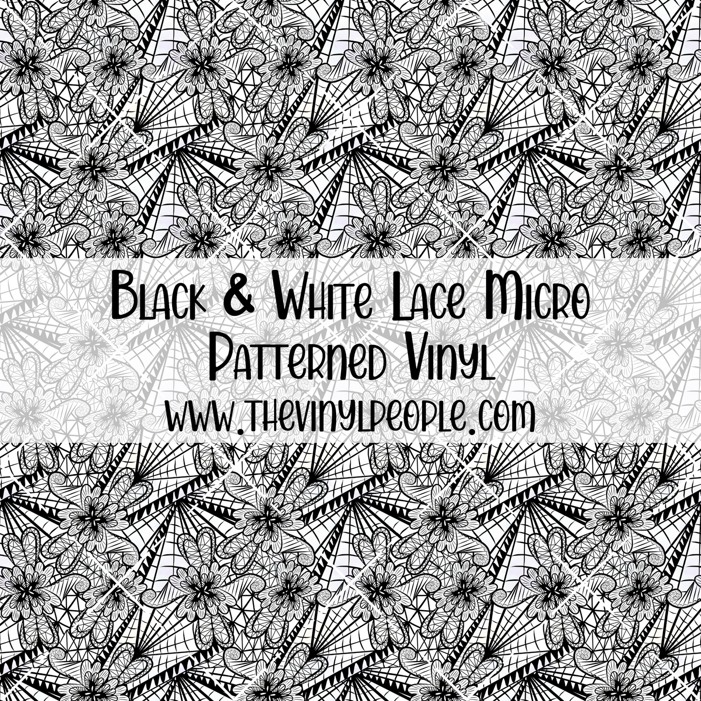 Black & White Lace Patterned Vinyl