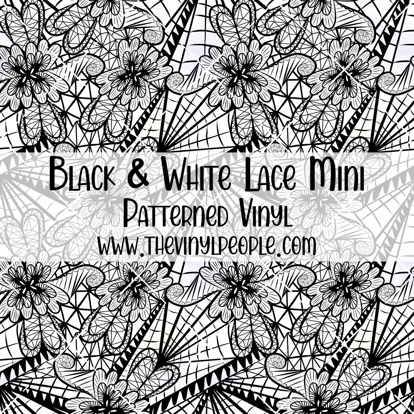 Black & White Lace Patterned Vinyl