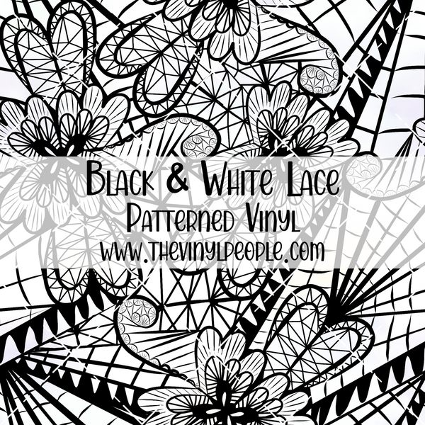 Black & White Lace Patterned Vinyl