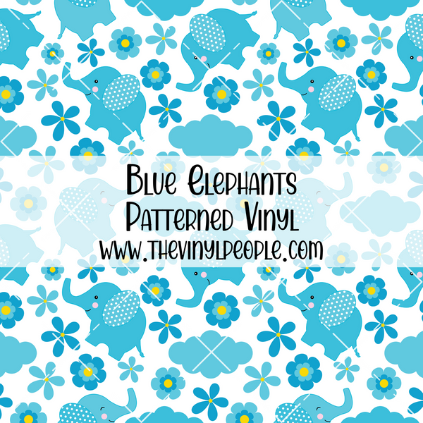 Blue Elephants Patterned Vinyl