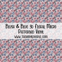 Blush & Blue 3D Floral Patterned Vinyl
